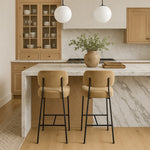 Zarelle Performance Fabric Upholstered Counter Stool in Beige