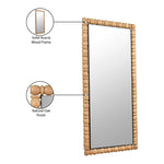 Aubrey Acacia Wood Frame Mirror in Bleached