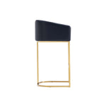 Louvre Metal Upholstered Barstool in Black