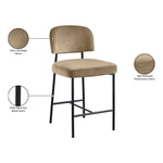 Zarelle Performance Fabric Upholstered Counter Stool in Beige