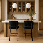 Zarelle Performance Fabric Upholstered Counter Stool in Black