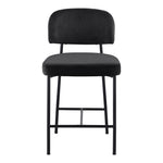 Zarelle Performance Fabric Upholstered Counter Stool in Black