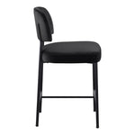 Zarelle Performance Fabric Upholstered Counter Stool in Black