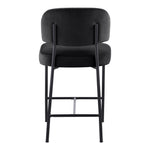 Zarelle Performance Fabric Upholstered Counter Stool in Black