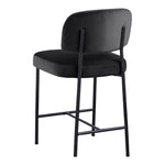Zarelle Performance Fabric Upholstered Counter Stool in Black