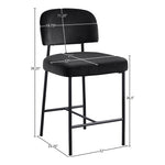 Zarelle Performance Fabric Upholstered Counter Stool in Black