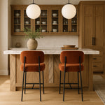 Zarelle Performance Fabric Upholstered Counter Stool in Cognac