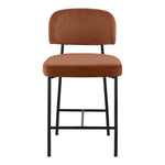 Zarelle Performance Fabric Upholstered Counter Stool in Cognac