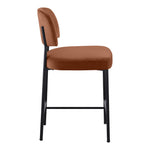 Zarelle Performance Fabric Upholstered Counter Stool in Cognac