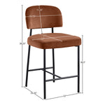 Zarelle Performance Fabric Upholstered Counter Stool in Cognac