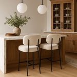 Zarelle Performance Fabric Upholstered Counter Stool in Cream