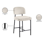 Zarelle Performance Fabric Upholstered Counter Stool in Cream