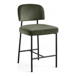 Zarelle Performance Fabric Upholstered Counter Stool in Green