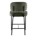 Zarelle Performance Fabric Upholstered Counter Stool in Green
