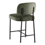 Zarelle Performance Fabric Upholstered Counter Stool in Green