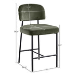 Zarelle Performance Fabric Upholstered Counter Stool in Green