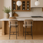 Zarelle Performance Fabric Upholstered Counter Stool in Taupe