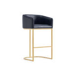 Louvre Metal Upholstered Barstool in Black