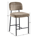 Zarelle Performance Fabric Upholstered Counter Stool in Taupe