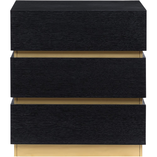 Zaylan Oak Veneer Nightstand in Black