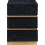 Zaylan Oak Veneer Nightstand in Black