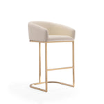 Louvre Metal Upholstered Barstool in Cream