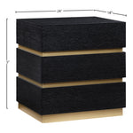 Zaylan Oak Veneer Nightstand in Black