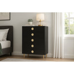 Zayne Wood Veneer Chest in Black