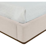 Aurin Linen Textured Fabric Upholstered King Bed in Beige
