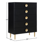 Zayne Wood Veneer Chest in Black