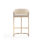 Louvre Metal Upholstered Barstool in Cream