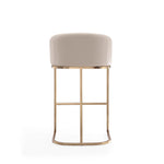 Louvre Metal Upholstered Barstool in Cream