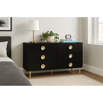 Zayne Wood Veneer Dresser in Black