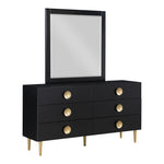 Zayne Wood Veneer Dresser in Black