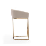 Louvre Metal Upholstered Barstool in Cream