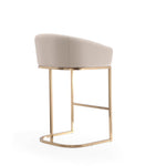 Louvre Metal Upholstered Barstool in Cream