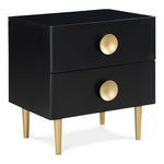 Zayne Wood Veneer Nightstand in Black