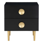 Zayne Wood Veneer Nightstand in Black