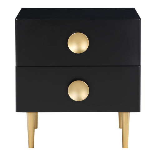 Zayne Wood Veneer Nightstand in Black