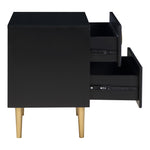 Zayne Wood Veneer Nightstand in Black