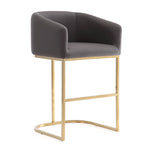 Louvre Metal Upholstered Barstool in Gray