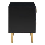 Zayne Wood Veneer Nightstand in Black