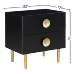 Zayne Wood Veneer Nightstand in Black