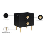 Zayne Wood Veneer Nightstand in Black