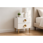 Zayne Wood Veneer Nightstand in White