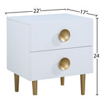 Zayne Wood Veneer Nightstand in White
