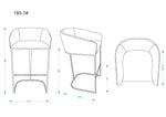 Louvre Metal Upholstered Barstool in Gray