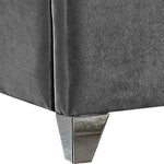 Zuma Velvet Upholstered King Bed in Grey