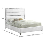 Zuma Velvet Upholstered King Bed in White