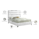 Zuma Velvet Upholstered King Bed in White